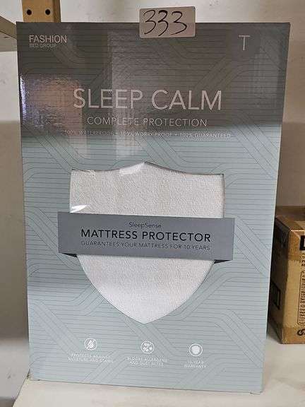 FASHION BED GROUP SLEEP CALM SLEEPSENSE MATTRESS PROTECTOR TWIN SIZE 100% WATERPROOF