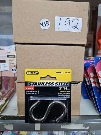 STANLEY STAINLESS STEEL 3" OPEN S-HOOK