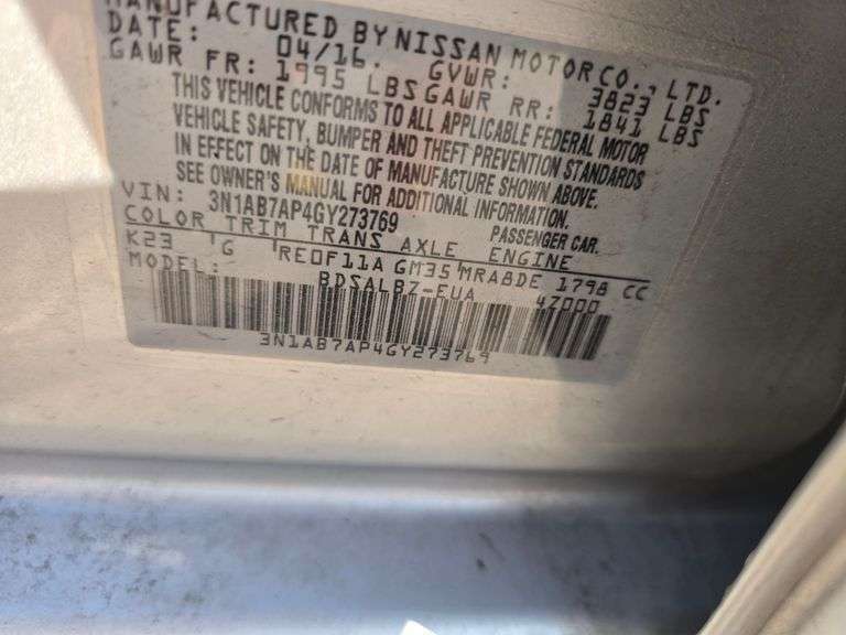 2016 NISSAN SENTRA HAS KEY HAS TITLE RUNS&DRIVES