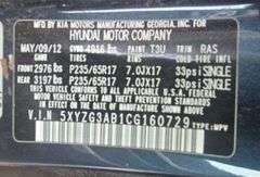 2012 HYUNDIA SANTE FE NO KEY HAS VSF PACK