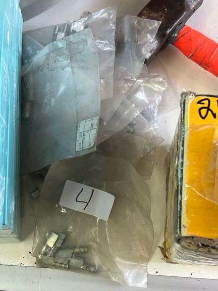SMALL ALUMINUM FITTINGS IN PACKS OF 4 -6 WITH APROX 13 BAGS IN LOT