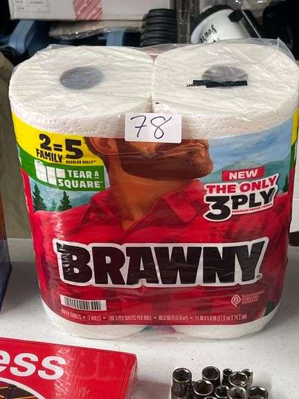 BRAWNY TEAR-A-SQUARE 3 PLY PAPER TOWELS 2-PACK 85.5SQ FT.