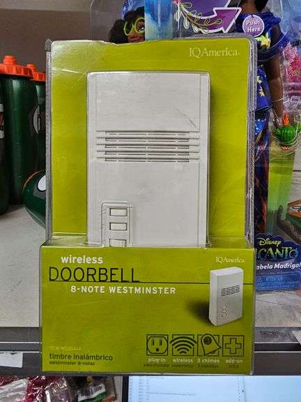 IQ AMERICA HOME ENTRY ELECTRONICS INCLUDING HOME ENTRANCE ALERT WD-1140-ACEPI ; & WIRELESS DOORBELL 8-NOTE WESTMINSTER