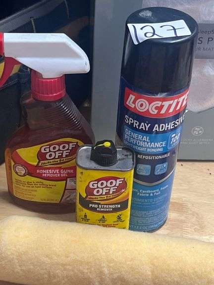 GOOF OFF PRO STRENGTH ADHESIVE GUNK REMOVER GEL & LOCTITE SPRAY ADHESIVE