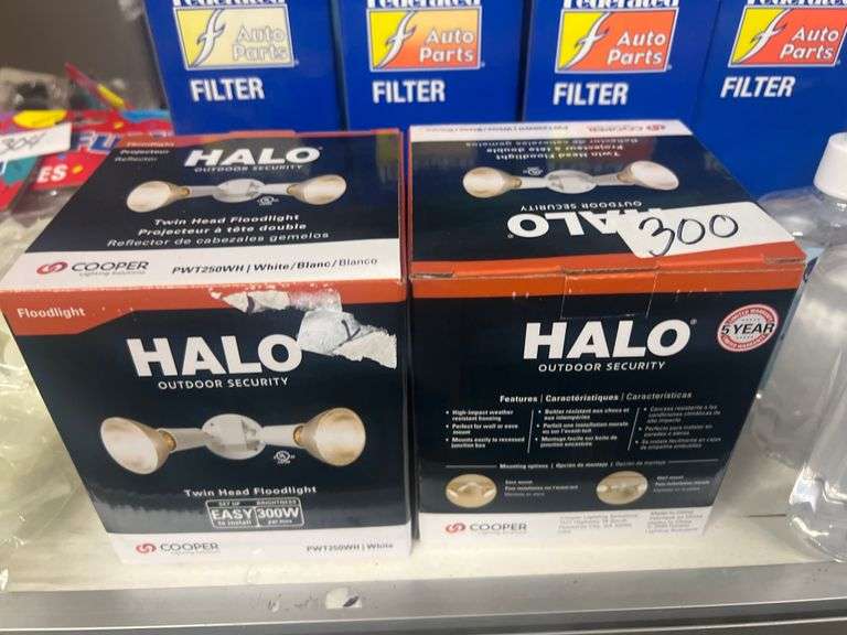 HALO COOPER LIGHTING TWIN HEAD FLOODLIGHT WHITE MODEL PWT250WH