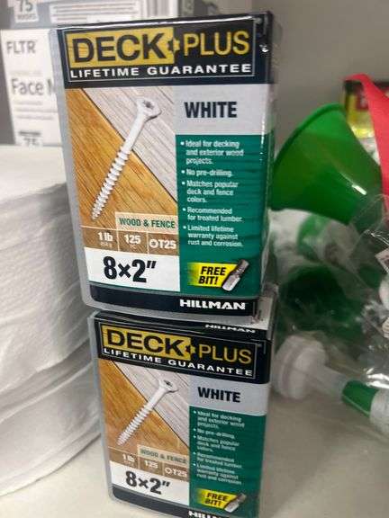 HILLMAN DECK PLUS WHITE WOOD & FENCE SCREWS 8x2" 1LB 125PCS T25 HEAD