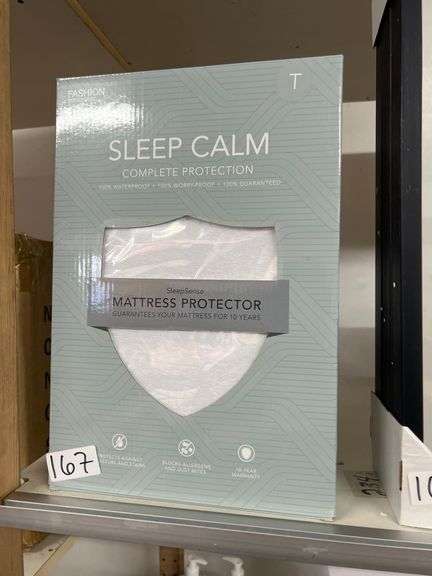 FASHION BED GROUP SLEEP CALM SLEEPSENSE MATTRESS PROTECTOR TWIN SIZE 100% WATERPROOF