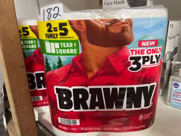 BRAWNY TEAR-A-SQUARE 3 PLY PAPER TOWELS 2-PACK 85.5SQ FT.