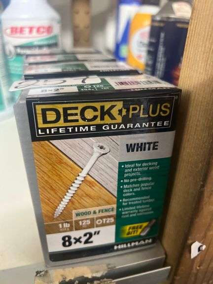 HILLMAN DECK PLUS WHITE WOOD & FENCE SCREWS 8x2" 1LB 125PCS T25 HEAD