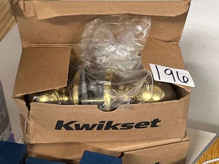 KWIKSET MICROBAN 92001-554 POLISHED BRASS PASSAGE DOOR KNOB SET 200P 3 6AL RCSV