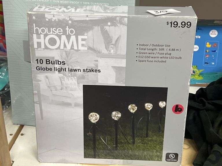 HOUSE TO HOME 10BULBS GLOBE LIGHT LAWN STAKES 16'