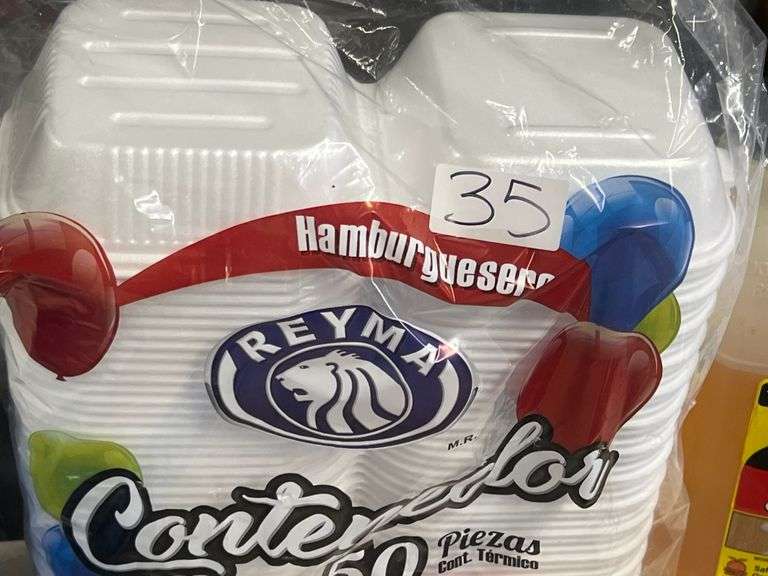 REYMA CONTENEDOR HAMBURGER FOAM CONTAINERS 50PCS