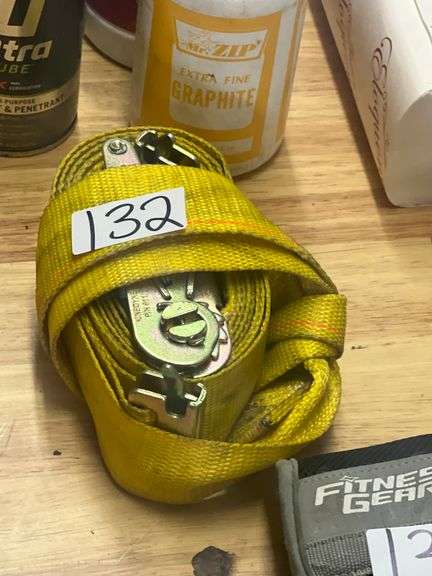 YELLOW HEAVY DUTY RATCHET STRAP APROX 3"W