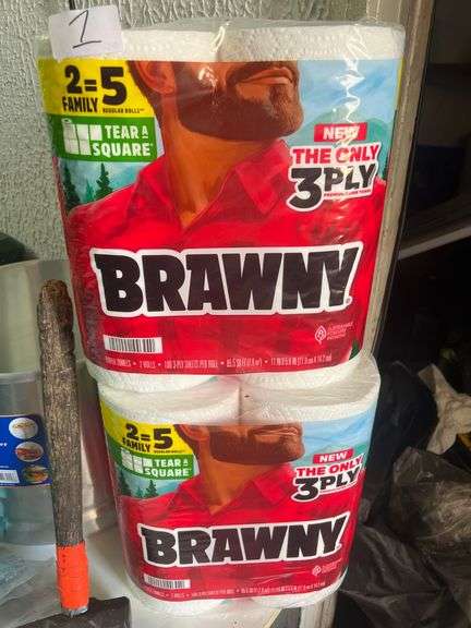 BRAWNY TEAR-A-SQUARE 3 PLY PAPER TOWELS 2-PACK 85.5SQ FT.