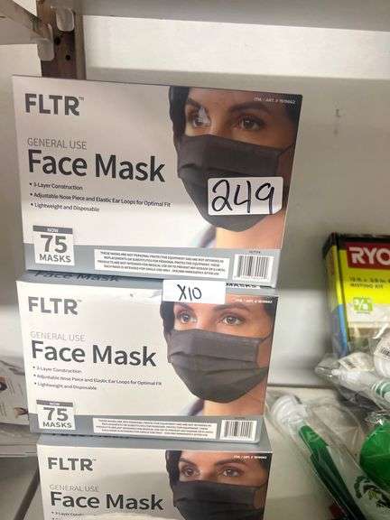 FLTR GENERAL USE FACE MASK WITH 3 LAYERS WITH 75 PER BOX