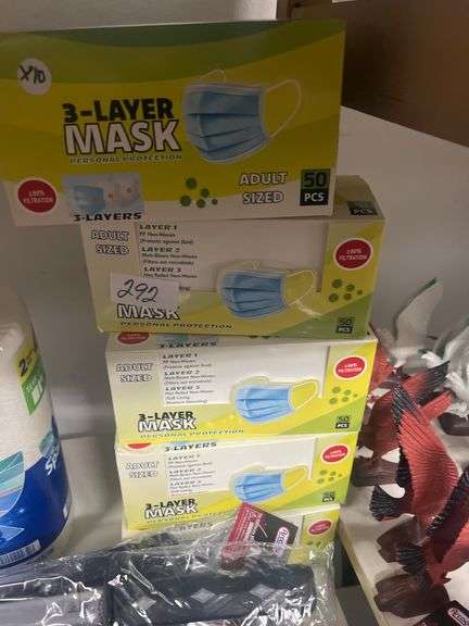 3-LAYER MASK PERSONAL PROTECTION ADULT SIZED, 50PCS, >=90% FILTRATION