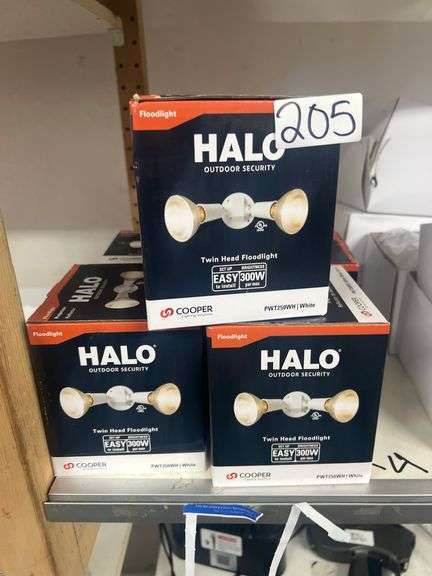 HALO COOPER LIGHTING TWIN HEAD FLOODLIGHT WHITE MODEL PWT250WH
