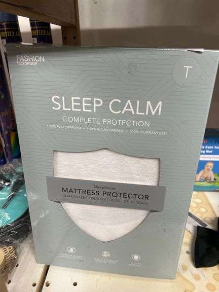 FASHION BED GROUP SLEEP CALM SLEEPSENSE MATTRESS PROTECTOR TWIN SIZE 100% WATERPROOF