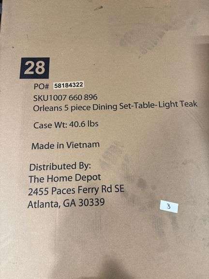 Home Depot Orleans 5Pcs Dining Set Table Light Teak 1007 660 896