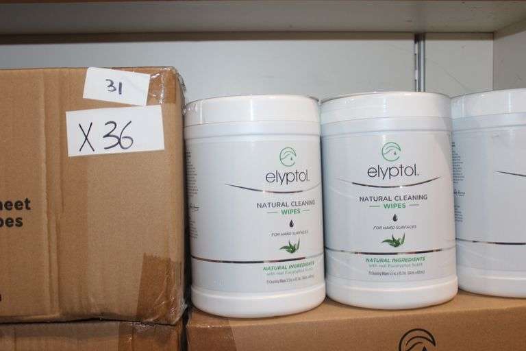 Elyptol Eswl75 Natural Cleaning Wipes For Hard Surfaces With Real Eucalyptus Scent 75 Wipes Per Container Each 5.5"X15.7"