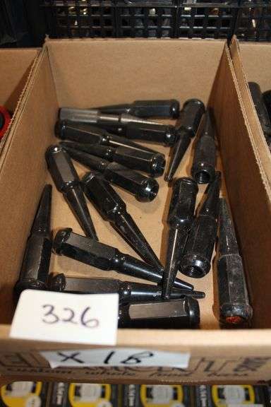 9/16" X 4.5"L Black Spiked Lug Nuts