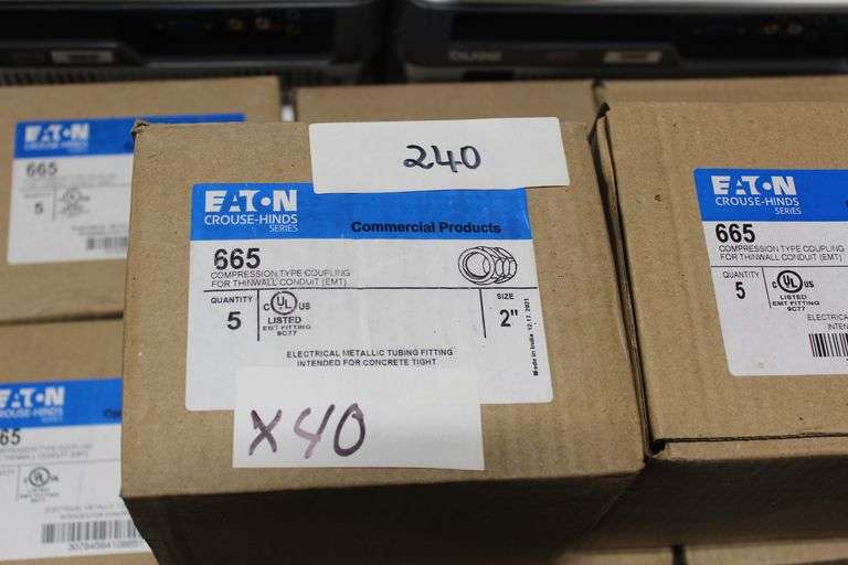 Eaton Crouse Hinds Series 665 Compression Type Coupling For Thinwall Conduit (Emt) 2" Sold Per Pcs