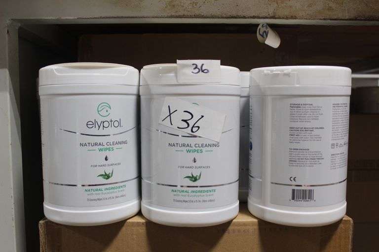 Elyptol Eswl75 Natural Cleaning Wipes For Hard Surfaces With Real Eucalyptus Scent 75 Wipes Per Container Each 5.5"X15.7"