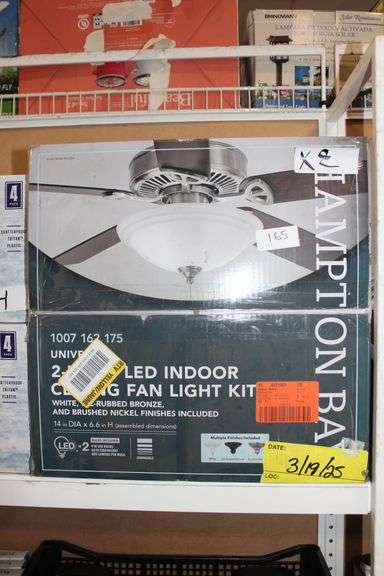 Hampton Bay Universal 2-Light Led Indoor Ceiling Fan Light Kit, With White, Oil Rubbed Bronze, And Brushed Nickel Finishes Incld. Dimmable 14"Diax6.6"H 1007 162 175