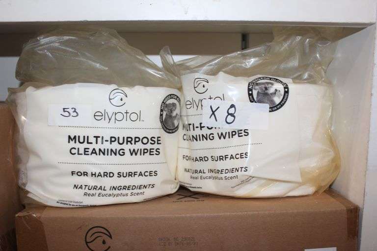 Elyptol Eswbb1K Multi-Purpose Cleaning Wipes For Hard Surfaces With Real Eucalyptus Scent 1000 Sheets Each Approx. 5.5"Sq