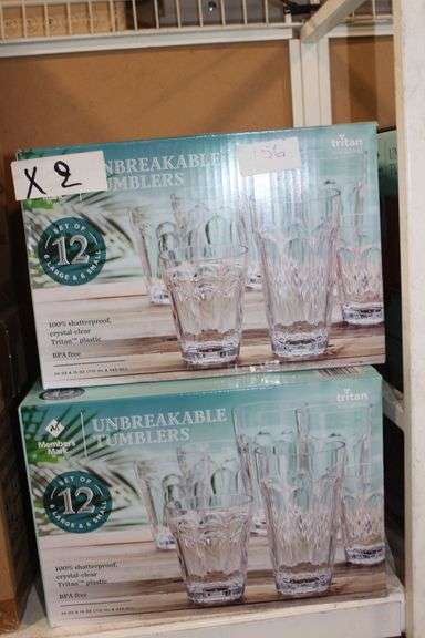 Members Mark Clear Unbreakable Tritan Tumblers Set Of 12 (6-24Oz &  6-15Oz)