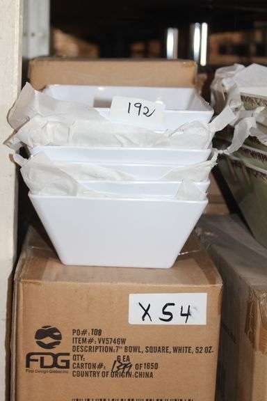 Fdg 7" Square White Bowl 52Oz Vv5746W