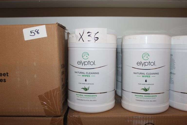 Elyptol Eswl75 Natural Cleaning Wipes For Hard Surfaces With Real Eucalyptus Scent 75 Wipes Per Container Each 5.5"X15.7"