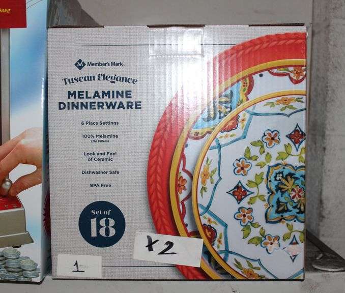 Members Mark Tuscan Elegance Melamine Dinnerware Set Of 18 For 6-Place Settings