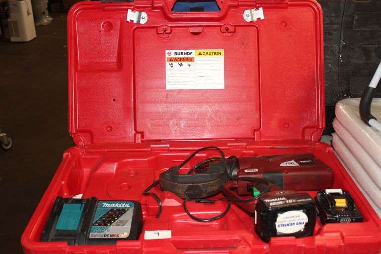 Burndy Patriot 750 Series With Infiniti Drive, In Travel Case With (2) Makita 3A 18V Batteries And Dc18Rc Charger