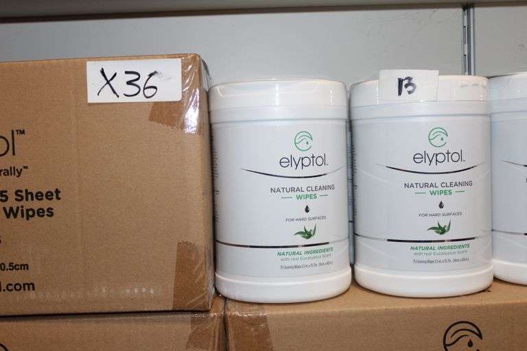 Elyptol Eswl75 Natural Cleaning Wipes For Hard Surfaces With Real Eucalyptus Scent 75 Wipes Per Container Each 5.5"X15.7"