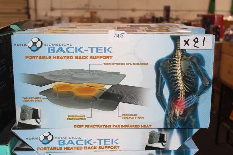 York Biomedical Back-Tek Portable Heated Back Support Massager Model 100 Size R