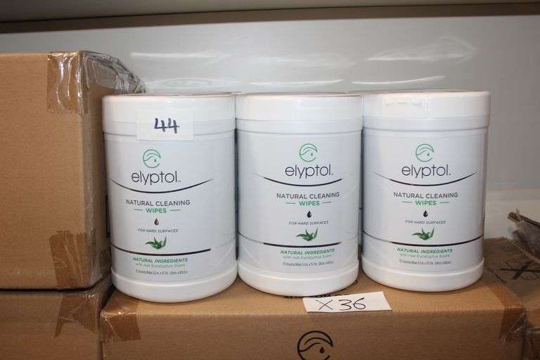 Elyptol Esw065 Natural Cleaning Wipes For Hard Surfaces With Real Eucalyptus Scent 65 Wipes Per Container Each 5.5"X7.8"