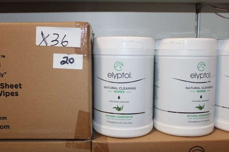 Elyptol Eswl75 Natural Cleaning Wipes For Hard Surfaces With Real Eucalyptus Scent 75 Wipes Per Container Each 5.5"X15.7"