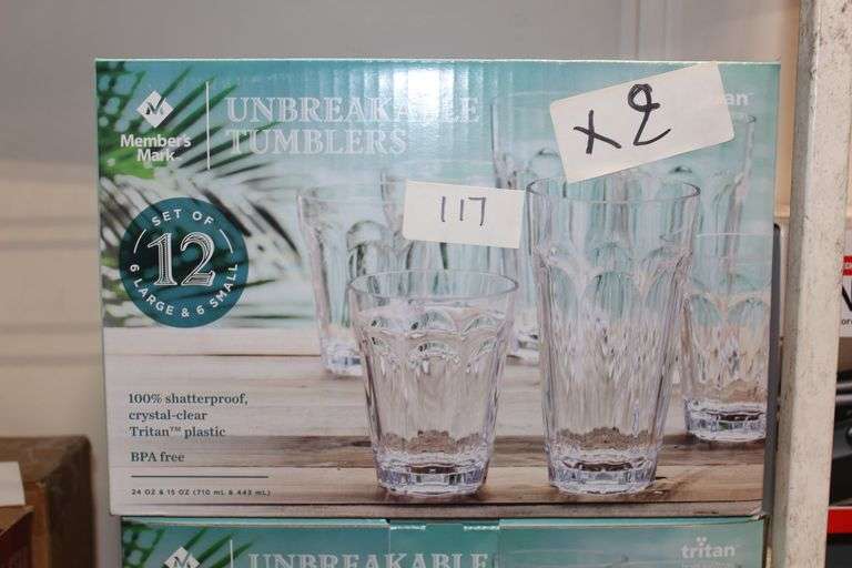 Members Mark Clear Unbreakable Tumblers Set Of 12 Including 24Oz And 15Oz