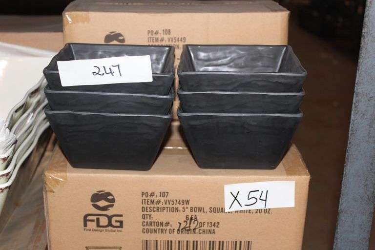 Fdg 5" 20Oz Square Bowl Various Colors Including White Vv5749W And Shale Vv5449