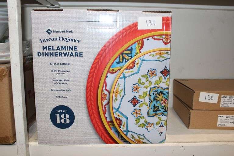 Members Mark Tuscan Elegance Melamine Dinnerware Set Of 18 For 6-Place Settings