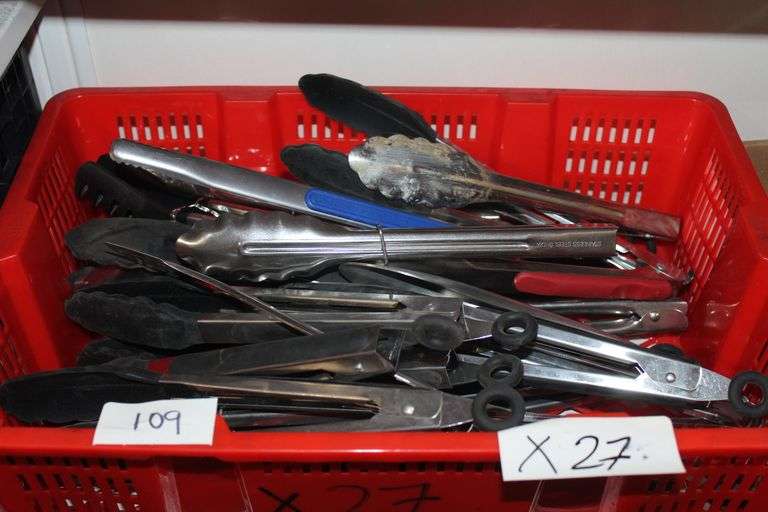Stainless Steel And Rubber Tipped Tongs