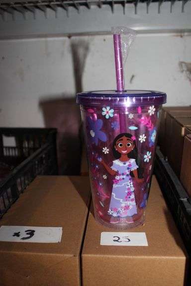Brand New Camp X Disney'S Encanto Collab Kids Plastic Tumbler With Straw Isabela Theme Retail $20Ea.