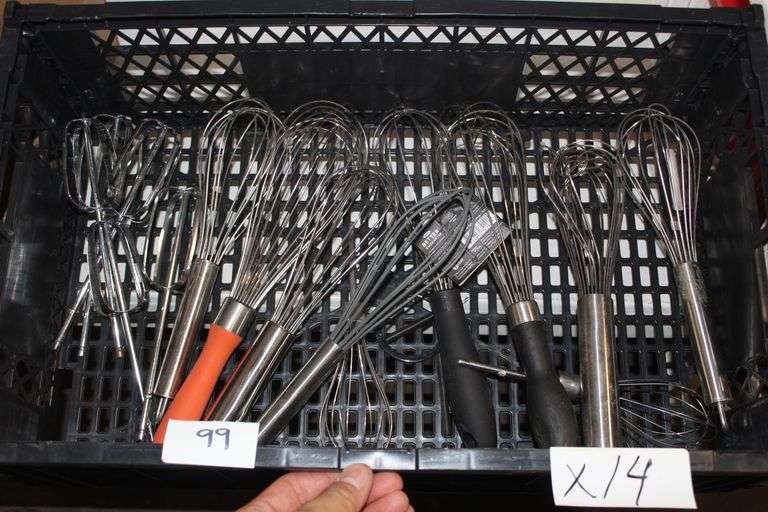 Variety Of Whisks Including Hand Held And Mixer Attachments