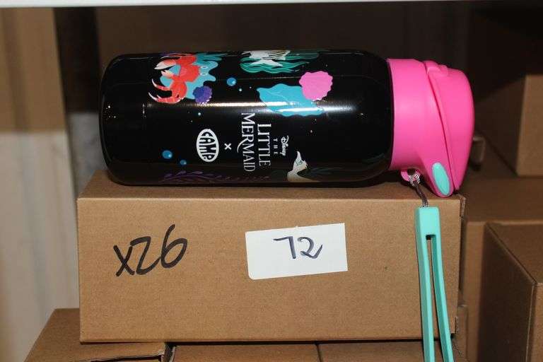 Brand New Camp X Disney'S Little Mermaid Collab Kids Metal Water Bottle Ariel Theme Retail $22Ea