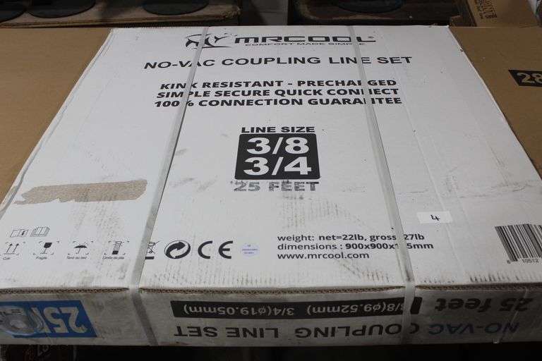 Mrcool No-Vac Coupling Line Set Kink Resistant Precharged 3/8" 3/4" X 25'