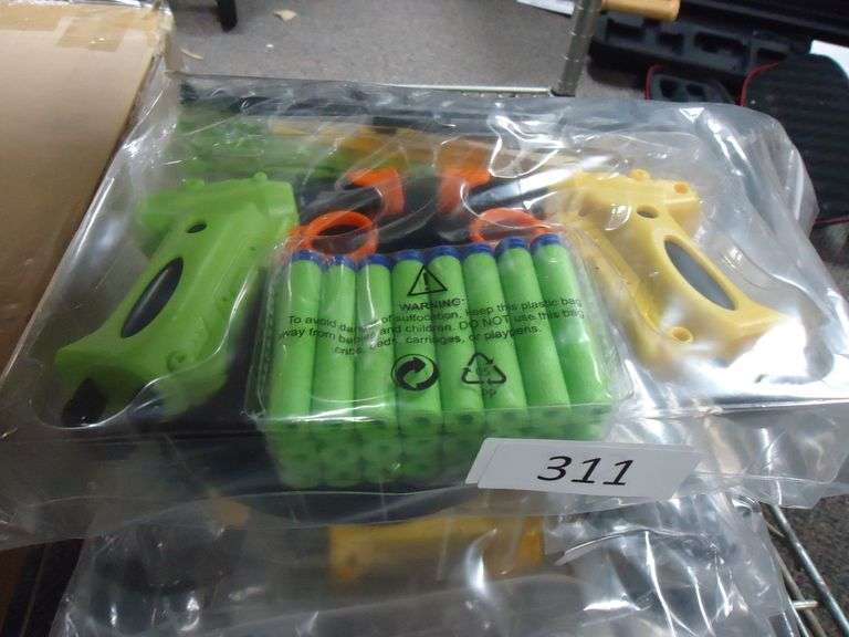 NEW! NERF-TYPE GUN SET WITH FOAM DARTS