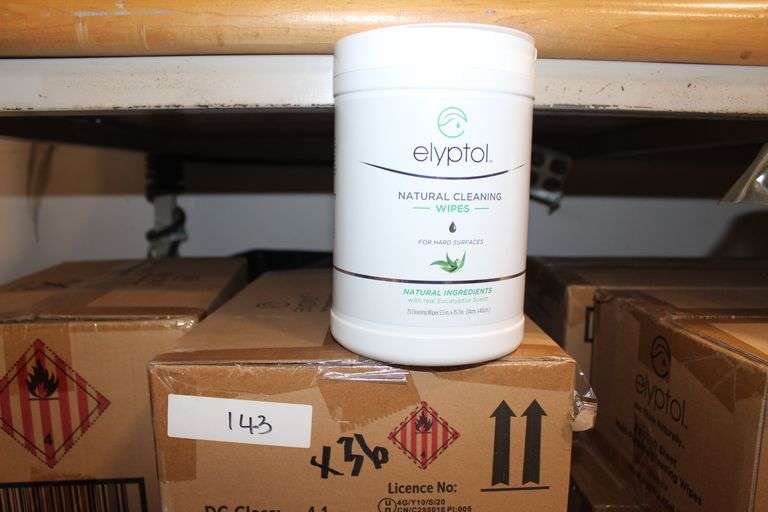 Elyptol Eswl75 Natural Cleaning Wipes For Hard Surfaces With Real Eucalyptus Scent 75 Wipes Per Container Each 5.5"X15.7"