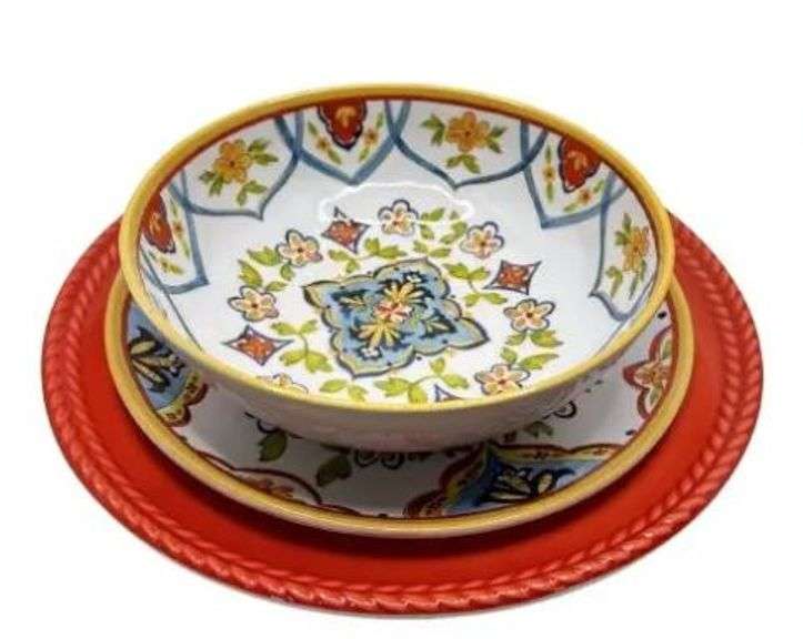 Members Mark Tuscan Elegance Melamine Dinnerware Set Of 18 For 6-Place Settings