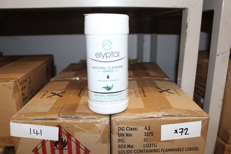 Elyptol Ehw060 Antimicrobial Hand Sanitizer Wipes With Real Eucalyptus Scent 66 Wipes Per Container Each 6.3"X7.8"